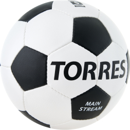 Мяч футб. TORRES Main Stream, F30185, р.5, 32 пан. ПУ, 4 под. слоя, руч. сшивка, бело-черный
