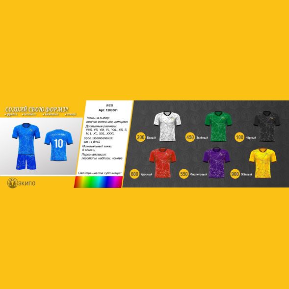 Футбольная форма ЭКИПО WEB Фиолетовый цвет