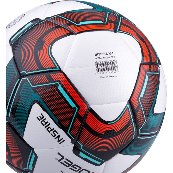 Мяч футзальный JÖGEL Inspire №4, белый/черный/красный