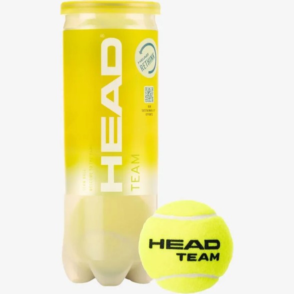 Мяч для большого тенниса HEAD Team 3B,575703, упаковка 3 мяча, ITF
