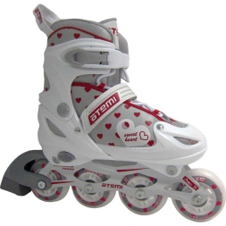 Раздвижные роликовые коньки для детей бел/красный, Alu, Abec5, 30-33 (пакет), AJIS-12.03 Heat girl