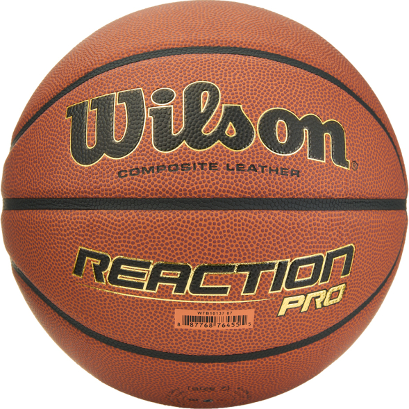 Мяч баск. WILSON Reaction PRO, WTB10137XB07, р.7, синт. PU, бутил. камера, темно-коричневый
