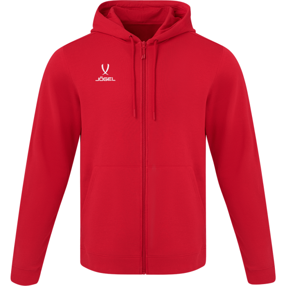 Флисовое худи на молнии JÖGEL ESSENTIAL Cotton Fleece FZ Hoodie, красный