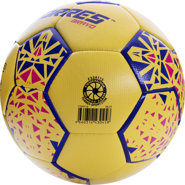 СЦ*Мяч футб. TORRES Bravo-4, F324114, р.4, ПУ, 4 сл, 32 п, гибрид.сшивка, желтый