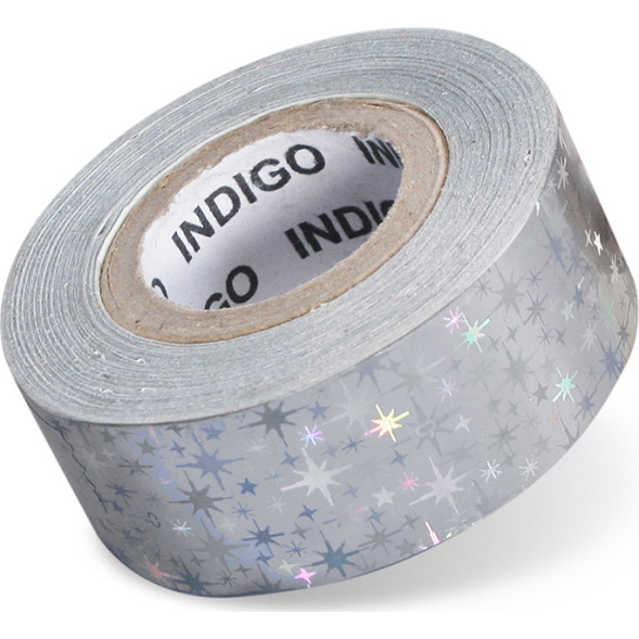 Обмотка для гимнастического обруча INDIGO Stars IN380-LB, 20мм*14м, голубой