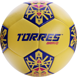 СЦ*Мяч футб. TORRES Bravo-5, F324115, р.5, ПУ, 4 сл, 32 п, гибрид.сшивка, желтый