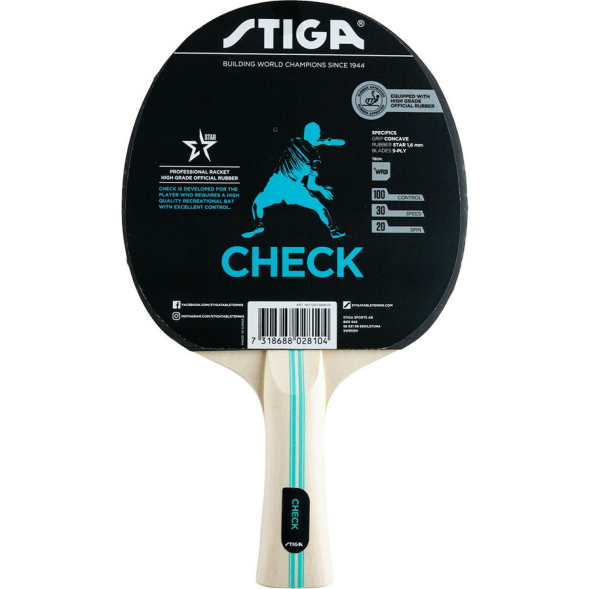 Ракетка для настольного тенниса STIGA Check Hobby WRB ITTF 1210-5818-01, ITTF накладка