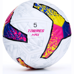 Мяч футб. TORRES MAX, F323425, р.5, ПУ, 4 сл, 12 п, термосшивка, белый-мультиколор