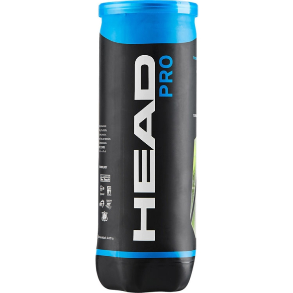 Мяч теннисный HEAD Pro 3B, 571603/571701, уп.3 шт,одобр.ITF,сукно,нат.резина,желтый