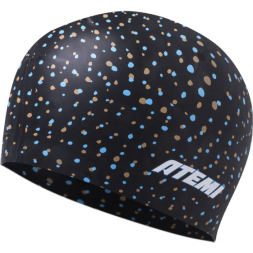 Шапочка для плавания Atemi silicone cap Point black, силикон, Цвет: Принт, TSC1PB