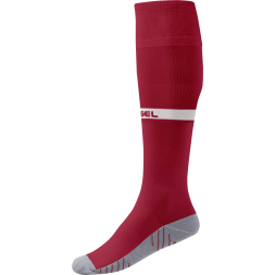 Гетры футбольные JÖGEL CAMP ADVANCED SOCKS, гранатовый/белый