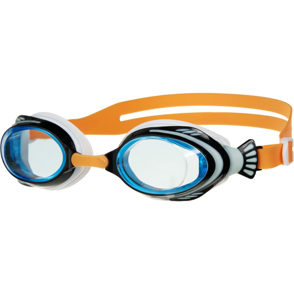 Очки детские для плав.TORRES Fish Kids, SW-32522OR, голубые.линзы,бело-ч.оправа, раздв. рег.ремешок