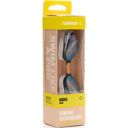 Очки детские для плав.TORRES Fish Kids, SW-32522OR, голубые.линзы,бело-ч.оправа, раздв. рег.ремешок