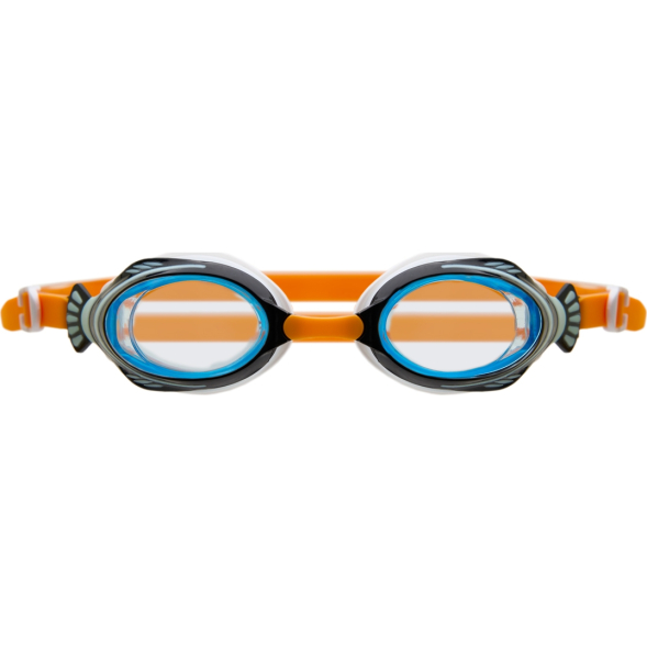 Очки детские для плав.TORRES Fish Kids, SW-32522OR, голубые.линзы,бело-ч.оправа, раздв. рег.ремешок