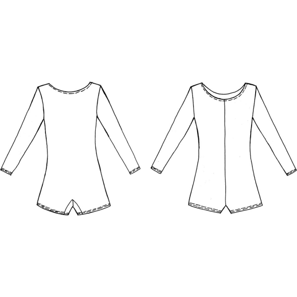 Комбинезон гимнастический с длинным рукавом Indigo SM-193-32, размер 32, черный