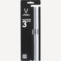 Резинки спортивные на голову JÖGEL CAMP Training Headbands 3 Pack, черный/серый/белый