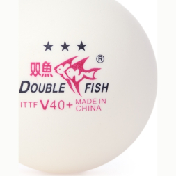 Мяч для наст. тенниса DOUBLE FISH 3***, V111F, диам. V40+мм, ITTF Appr,плаcтик,упак.6 шт, белый