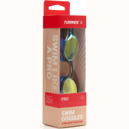 Очки для плав.TORRES Pro, SW-32518MR, зерк.линзы.,синяя оправа,дв.рег.ремешок