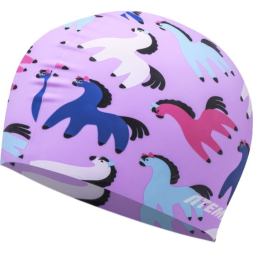 Шапочка для плавания Atemi silicone cap Flower pony, силикон, Цвет: Принт, TSC1FP