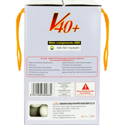 Мяч для наст. тенниса  DOUBLE FISH No-Star Ball, арт.V40+, диам. V40+мм.100 шт,белый