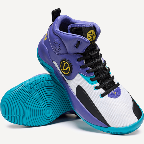 Кроссовки баскетбольные JÖGEL Launch 2.0 MID, белый/фиолетовый/голубой