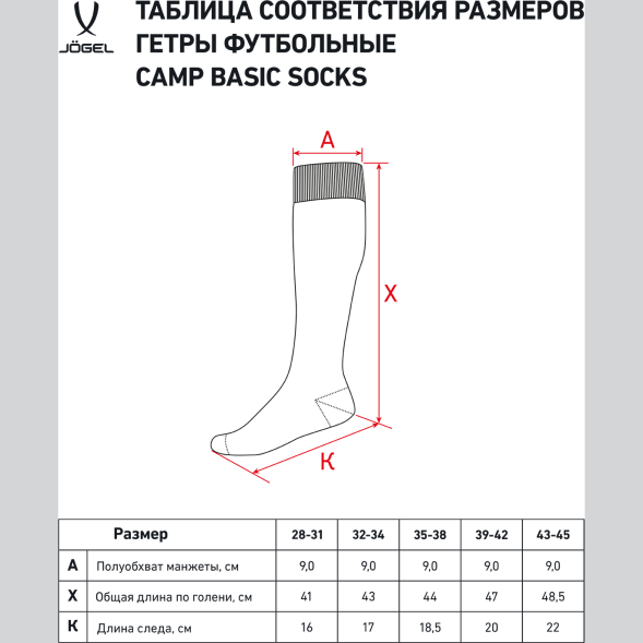 Гетры футбольные JÖGEL CAMP BASIC SOCKS, бирюзовый/серый