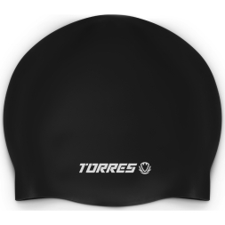 Шапочка для плав. TORRES, SW-12507BK, черный, силикон