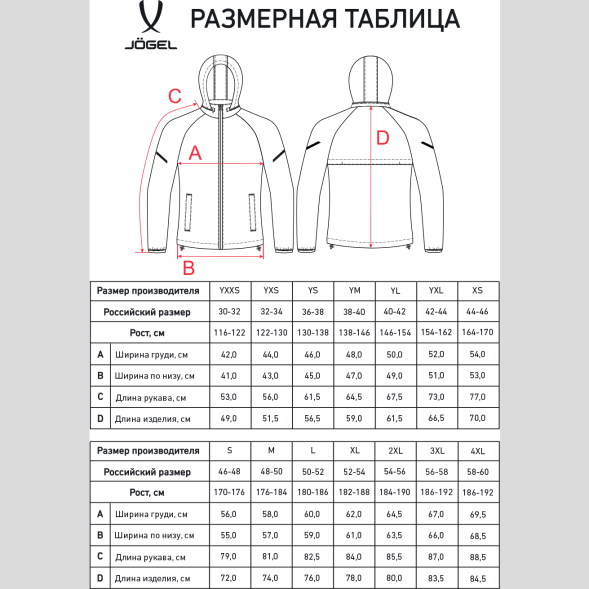 Куртка ветрозащитная JÖGEL CAMP 2 Rain Jacket, красный