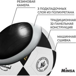 Мяч футбольный MINSA, PU, машинная сшивка, 32 панели, р. 5
