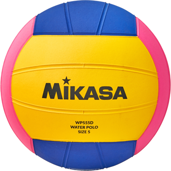 Мяч для водного поло MIKASA WP555D р.5, муж, резина, вес 400-450гр. дл. окр 68-71см, жел-син-роз