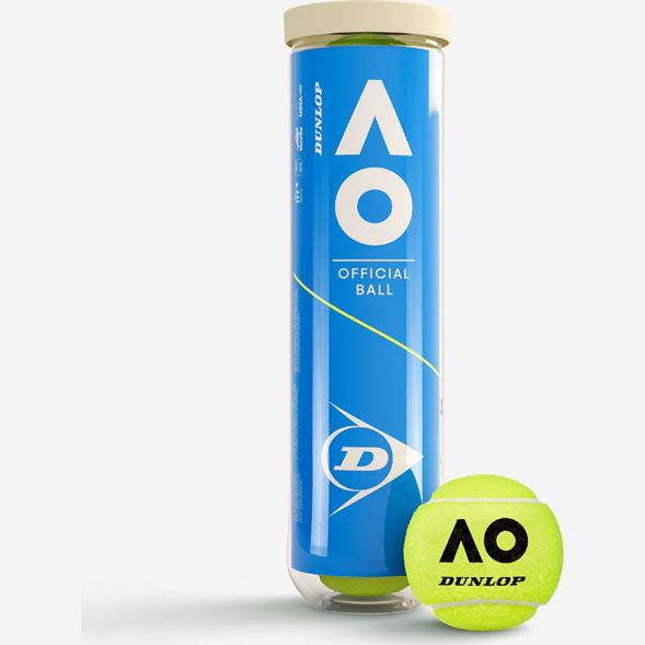 Мячи для большого тенниса Dunlop Australian Open 601602, упаковка 4 шт, ITF
