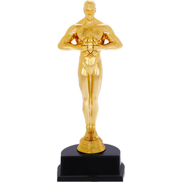 Наградная фигура мужская, «Оскар», подставка пластик черная, 24 х 8,8 х 8,8 см.