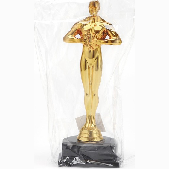 Наградная фигура мужская, «Оскар», подставка пластик черная, 24 х 8,8 х 8,8 см.