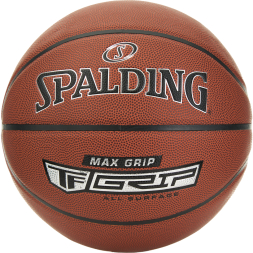 Мяч баск. SPALDING TF Max Grip 76873Z, р.7, композит. кожа (ПУ), коричнево-черный