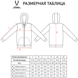 Худи JOGEL ESSENTIAL Fleece Zip Hoodie, серый