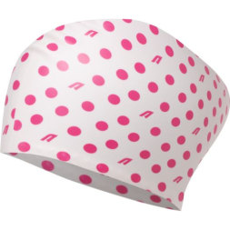 Шапочка для плавания Atemi long hair cap Point White, силикон, Цвет: принт, TLH1PW