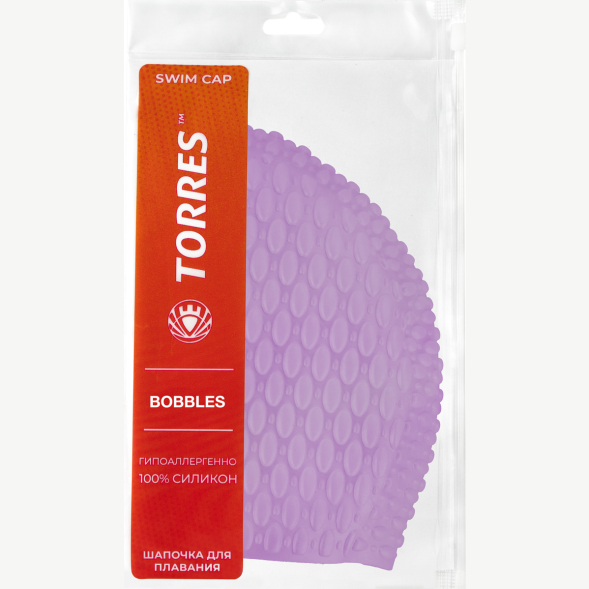 Шапочка для плавания TORRES Bobbles, SW-12204BK, черный, силикон