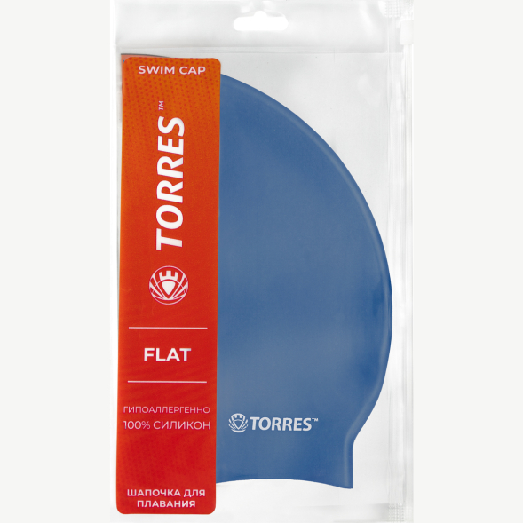 Шапочка для плавания TORRES Flat, SW-12201BK, черный, силикон