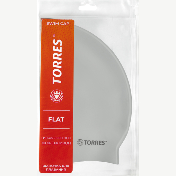 Шапочка для плавания TORRES Flat, SW-12201BK, черный, силикон