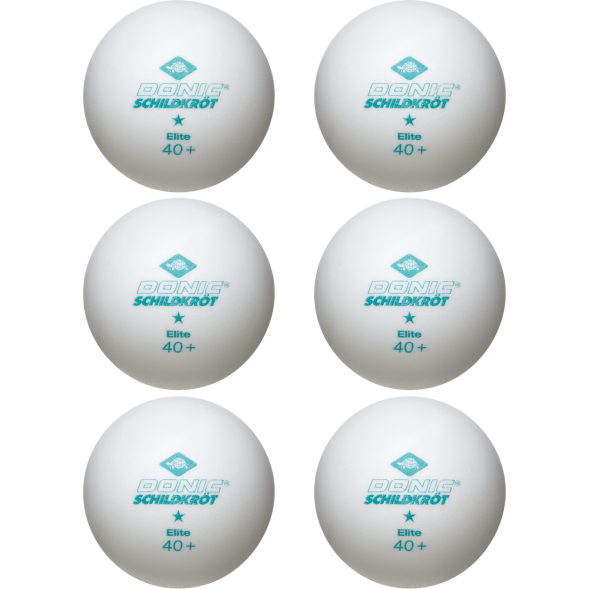 Мяч для настольного тенниса Donic 1* Elite, белый 6 шт.