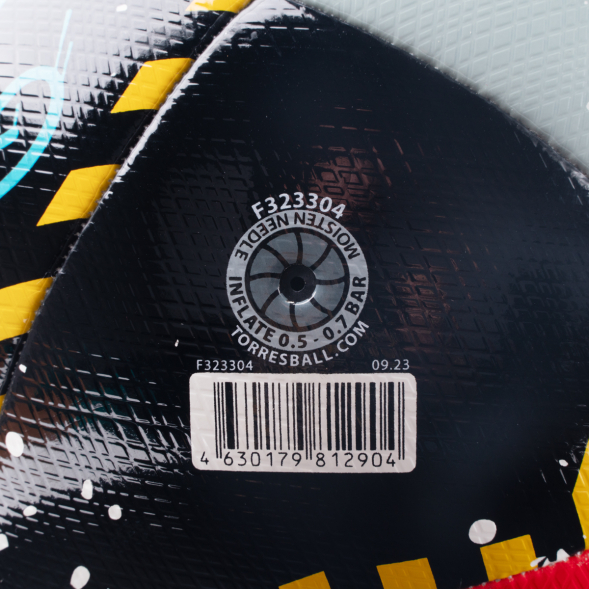 Мяч футб. TORRES Junior-4 Super, F323304, р.4, ПУ,4 сл,12п, гибрид.сш, крас-чёрн-сер