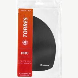 Шапочка для плавания TORRES Pro, SW-12205BK, черный, силикон