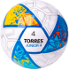 Мяч футб. TORRES Junior-4, F323804, р.4,глянц.ПУ, 4 сл, 32п, руч.сш, бел-жел-гол