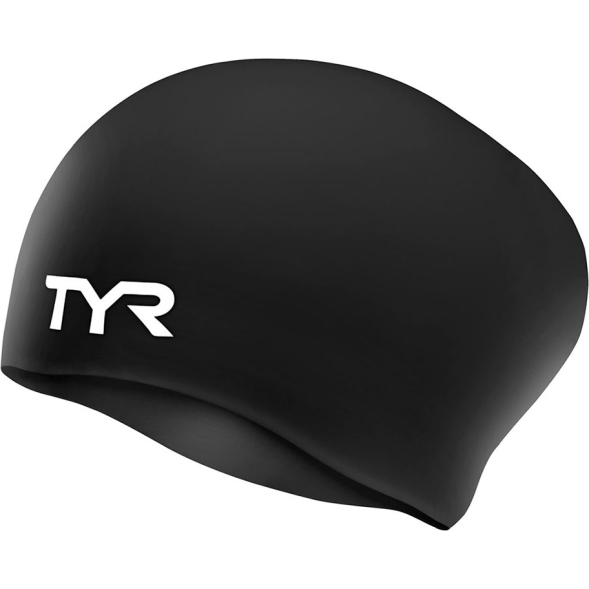 Шапочка для плавания TYR Long Hair Wrinkle-Free Silicone Cap, LCSL-001, черный