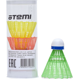 Набор воланов Atemi, cork, 3 шт., цветные, BAV-7