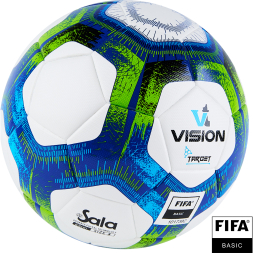 Мяч футзал. VISION Target, FS324094, FIFA Basic, р.4, 32 п. PU, 3 подкл.сл, термосшивка, бело-синий