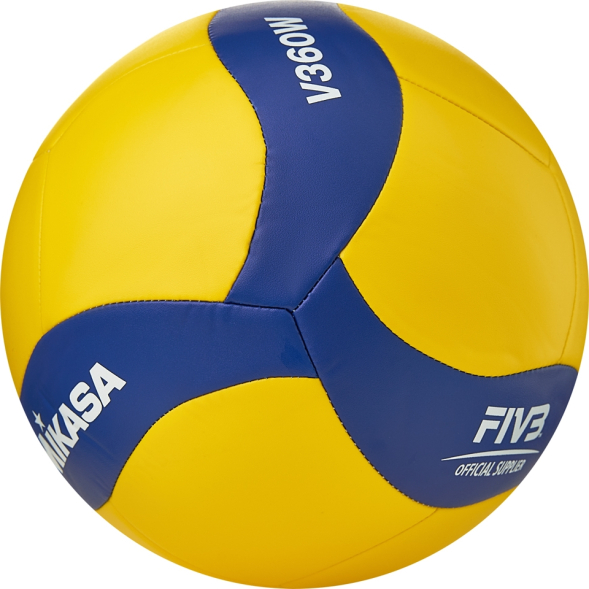 Мяч вол. MIKASA V360W, р.5, синт.кожа (ТПУ), 18 пан, маш.сш., бут.кам, желто-синий