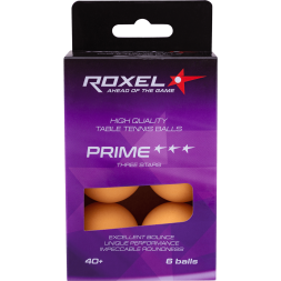Мяч для настольного тенниса Roxel 3* Prime, оранжевый, 6 шт.
