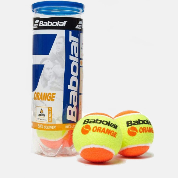 Мяч для большого тенниса детский BABOLAT Orange 501035, упаковка 3 мяча, желто-оранжевый