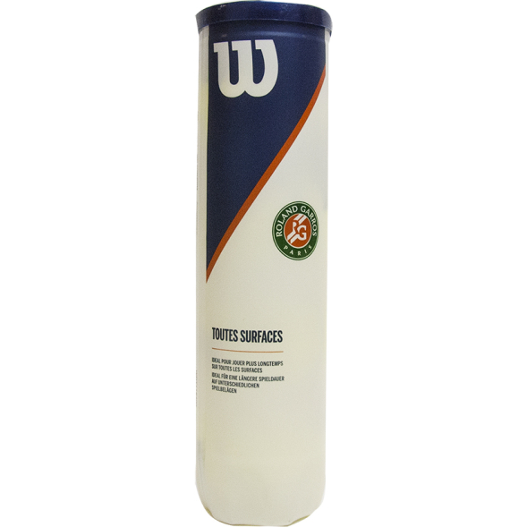 Мяч теннисный WILSON Roland Garros All Court, WRT116400, одобрено ITF, упаковка 4 штуки